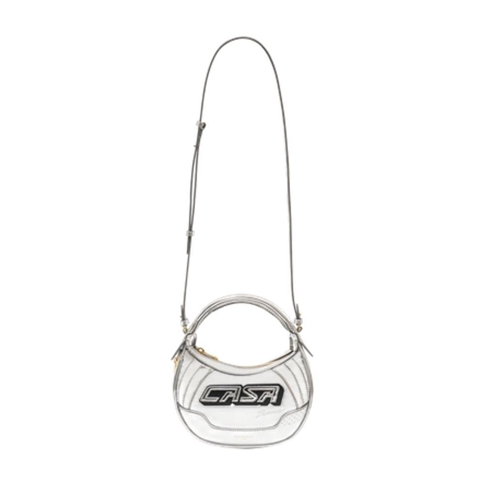 Biker-Handtasche – Casablanca – Leder – Silberfarben