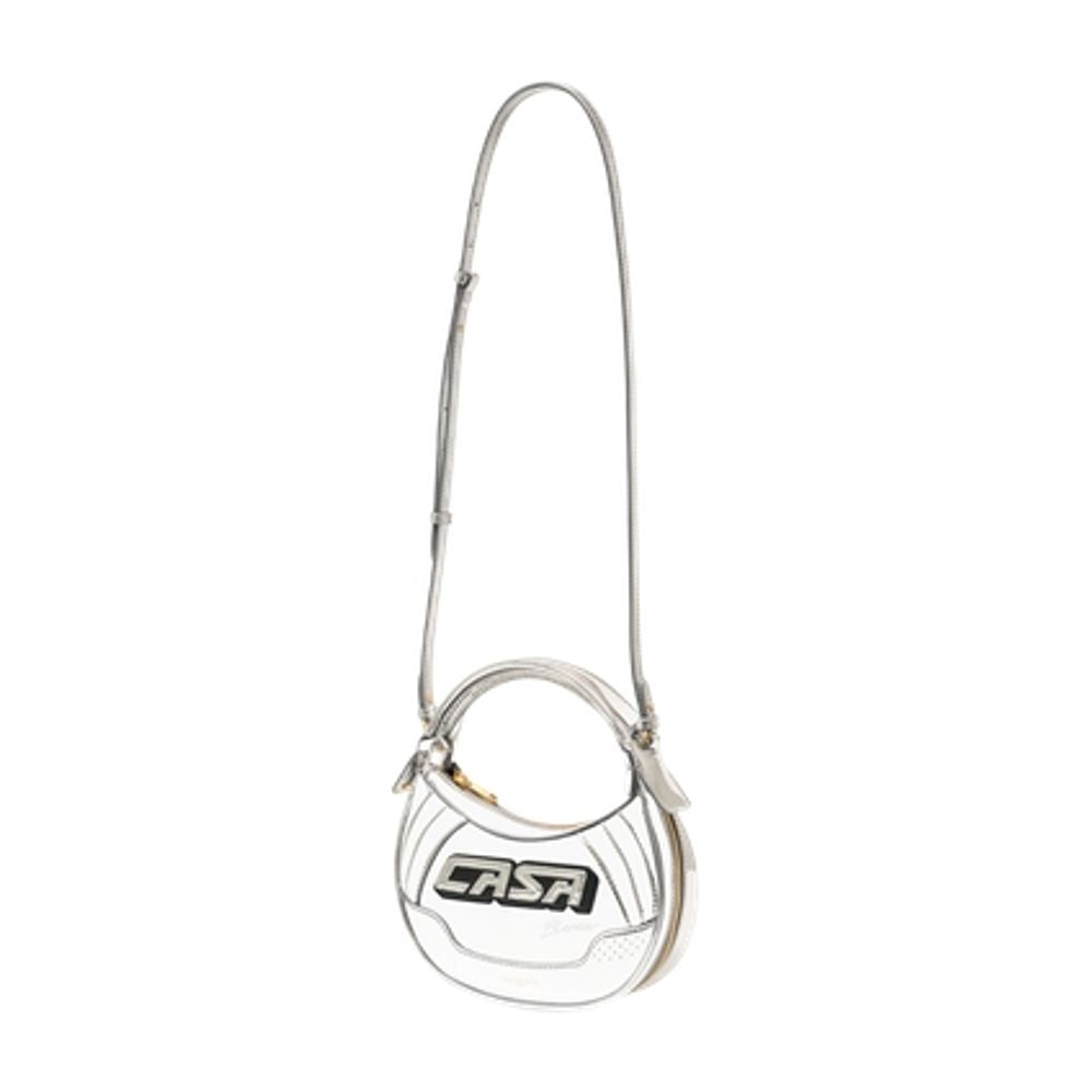 Biker-Handtasche – Casablanca – Leder – Silberfarben