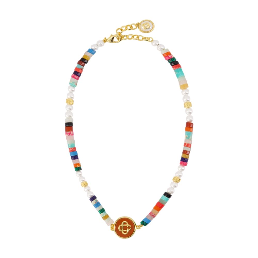 Halskette „Multi Bead“ – Casablanca – Metall – Mehrfarbig