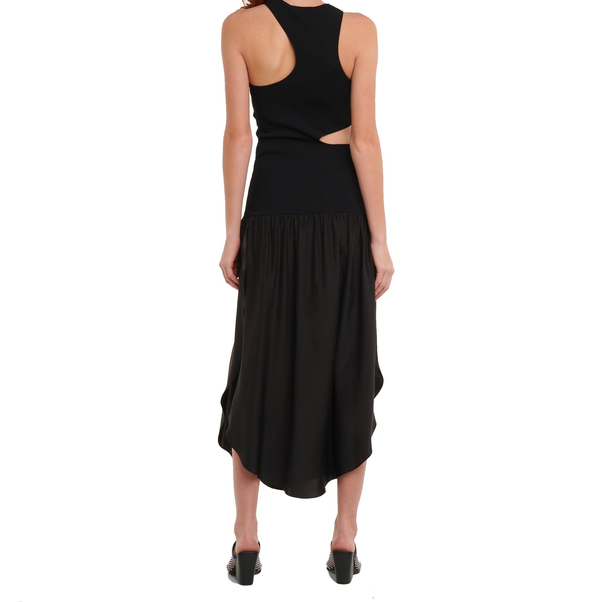 Stella Mccartney-Stella Mccartney Silk Cut-Out Maxi Dress-WOMEN CLOTHING-Black-Deal-Outlet-by-ARCHIVIST