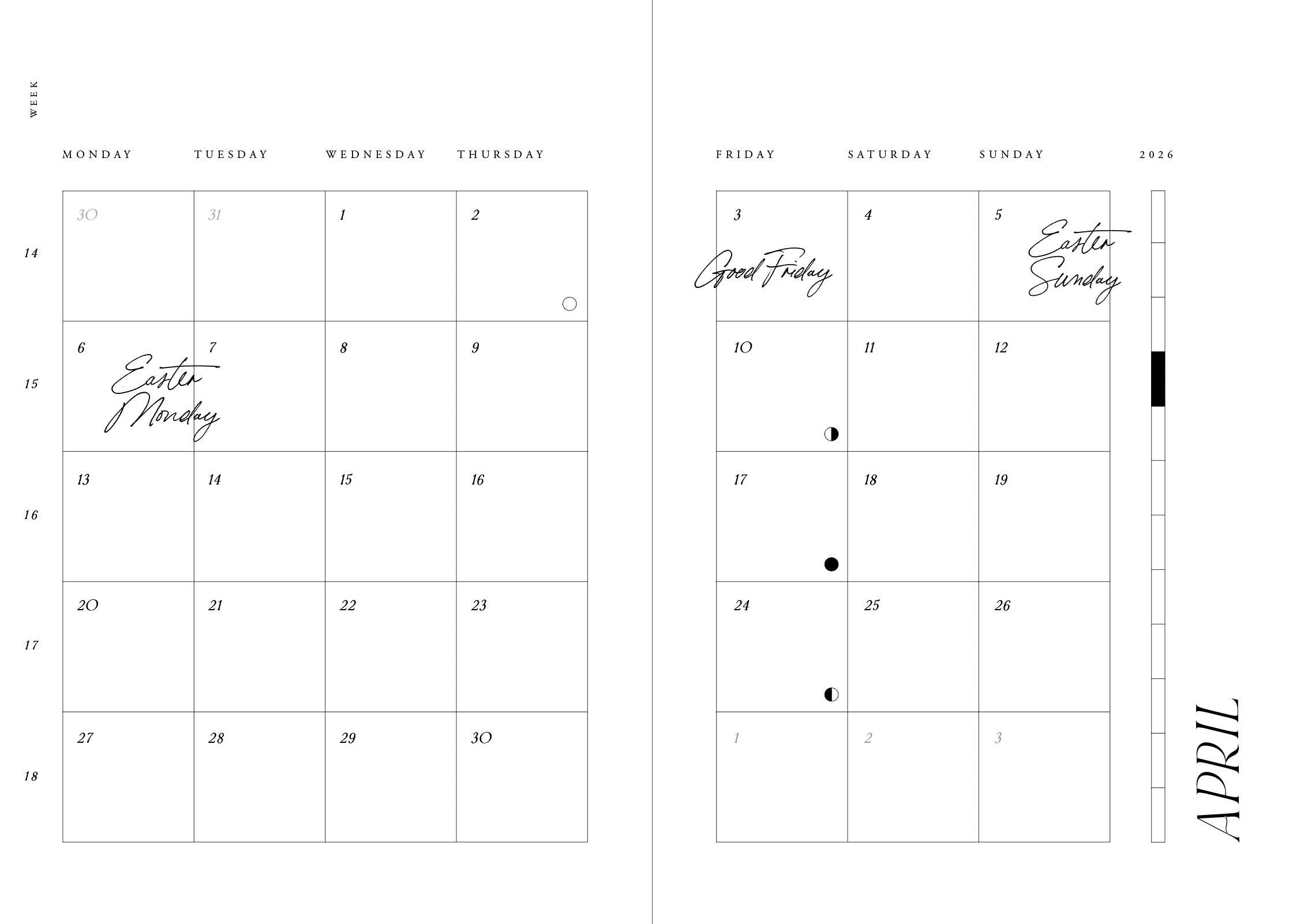 Verdancia-Cozy Publishing - Gemütlicher Planer 2026 | Nachthimmel – „Ziele nach dem Mond, Liebling“ | Kalender-Buch-Black-Deal-Outlet-by-ARCHIVIST