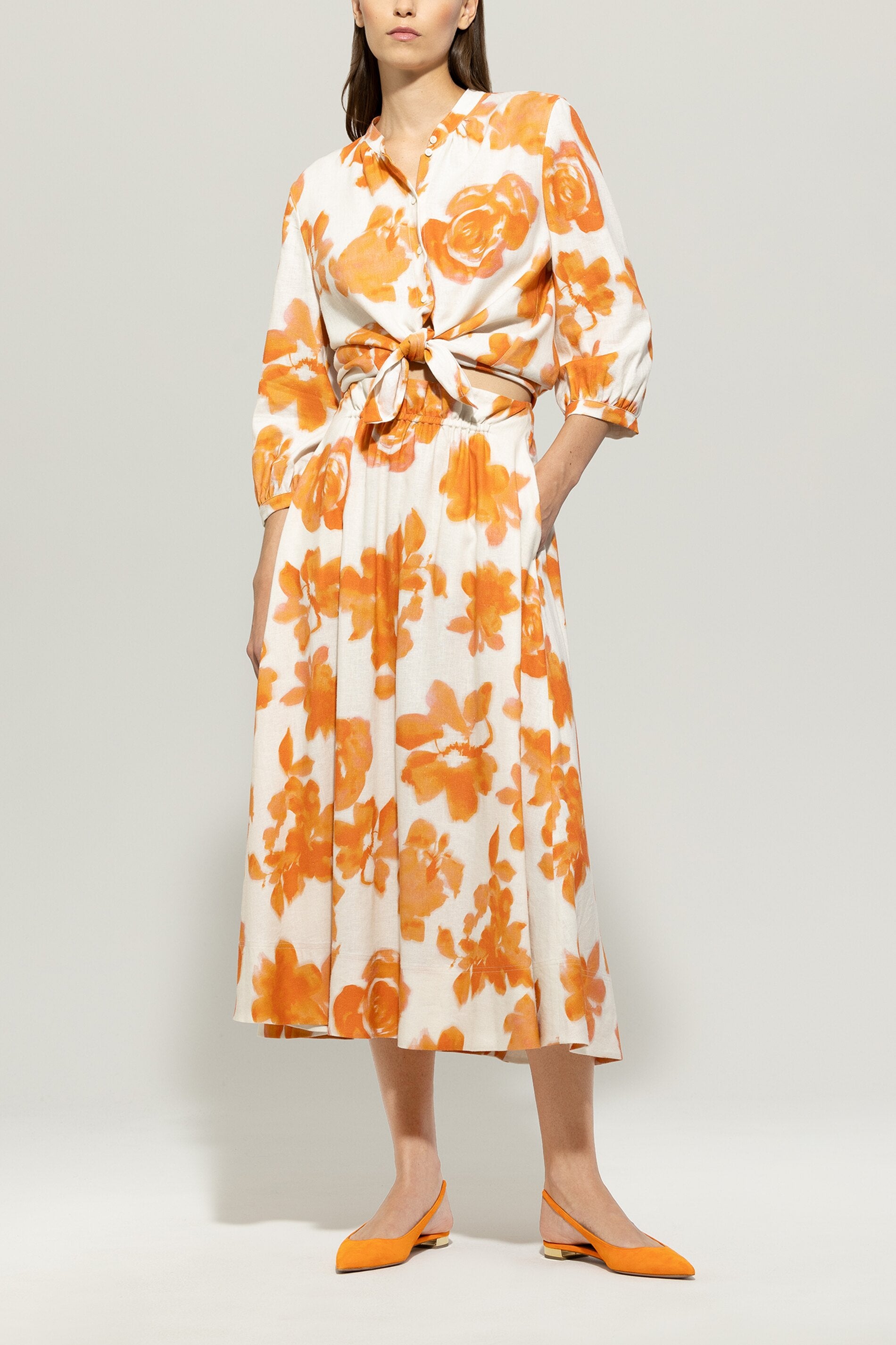 Maxirock mit Flower-Print