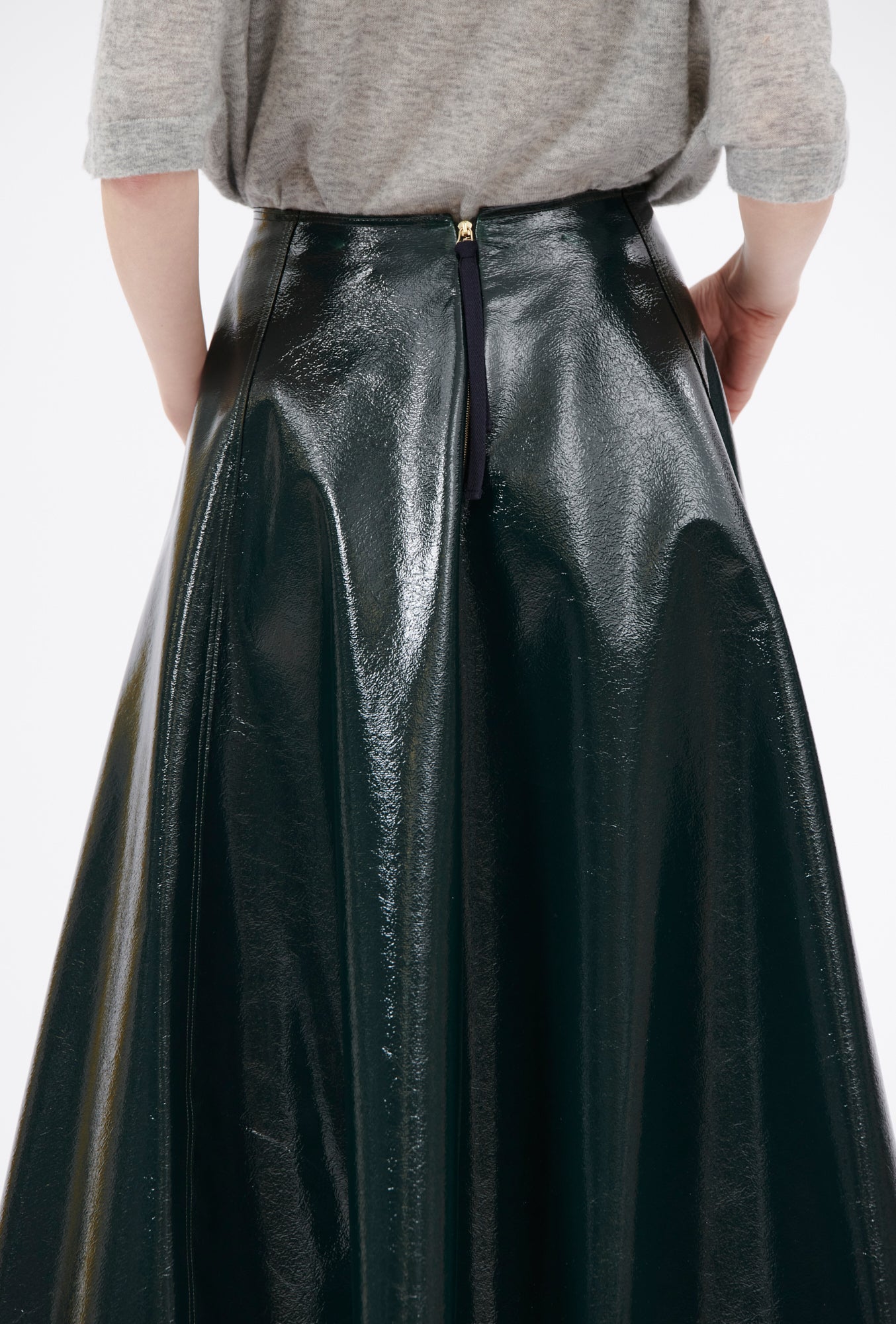 Laquered Wool Rock, Black Green-Kleider & Röcke-Odeeh-OUTLET-ARCHIVIST-ARCHIVE-SALE