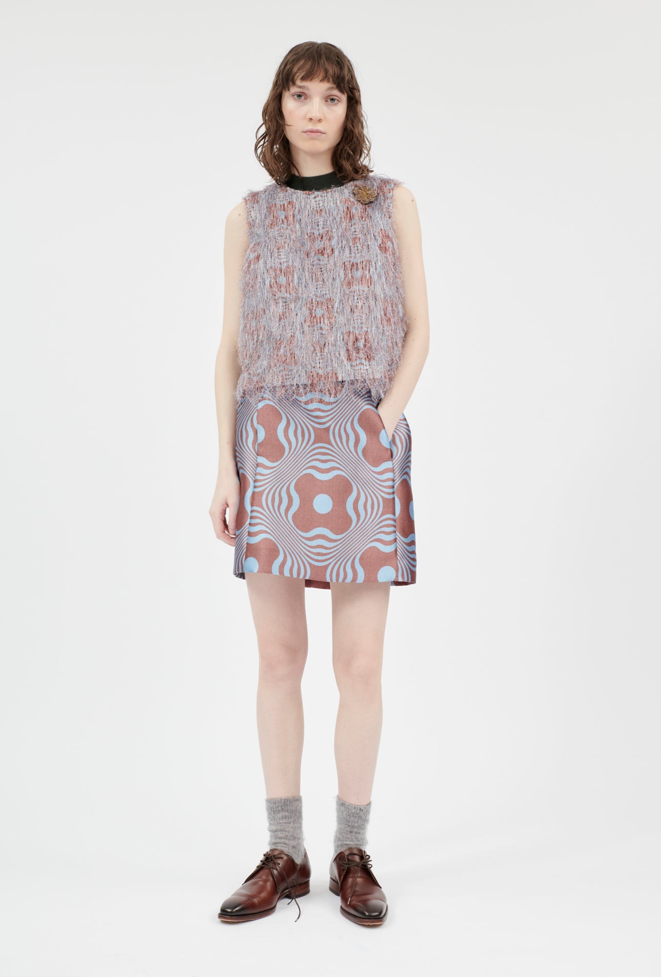 Op-Art Tapestry Rock, Nordic Blue