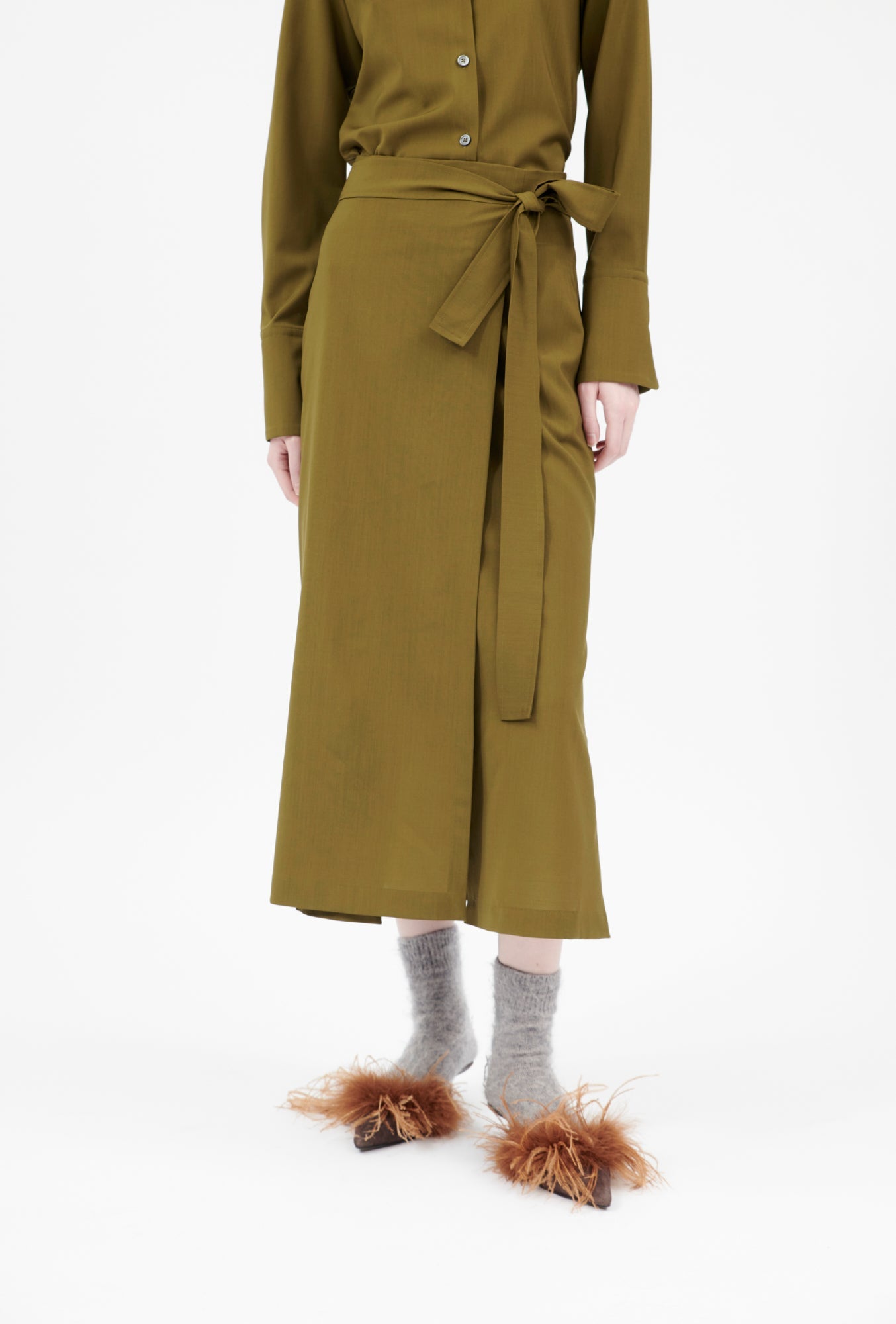 Light Weight Wool Rock, Dark Olive