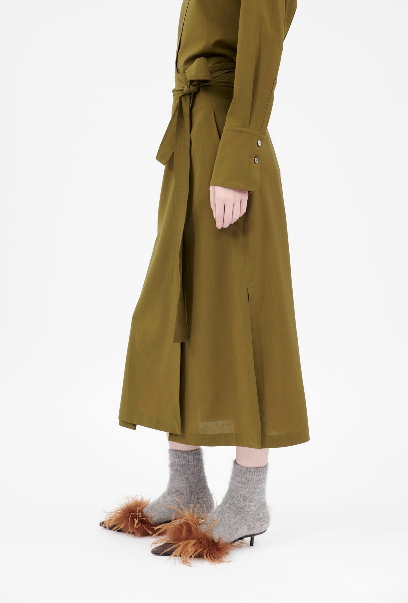 Light Weight Wool Rock, Dark Olive