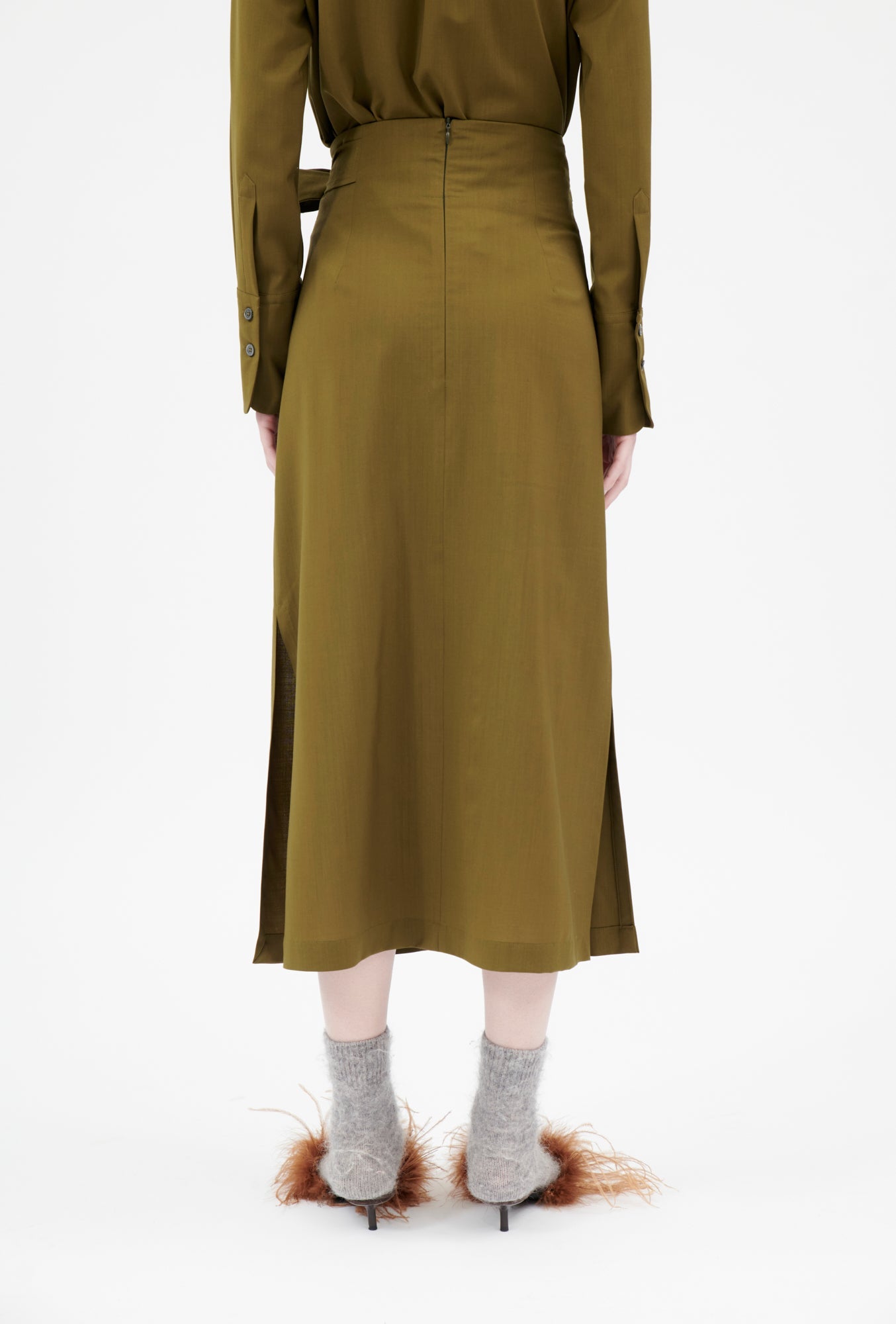 Light Weight Wool Rock, Dark Olive