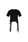 Simone Rocha-T-Shirt Mit Schleife - Simone Rocha - Baumwolle - Schwarz-Shirts-Black-Deal-Outlet-by-ARCHIVIST