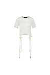 Simone Rocha-Easy T-Shirt Mit Schleife - Simone Rocha - Baumwolle - Weiß-Shirts-Black-Deal-Outlet-by-ARCHIVIST
