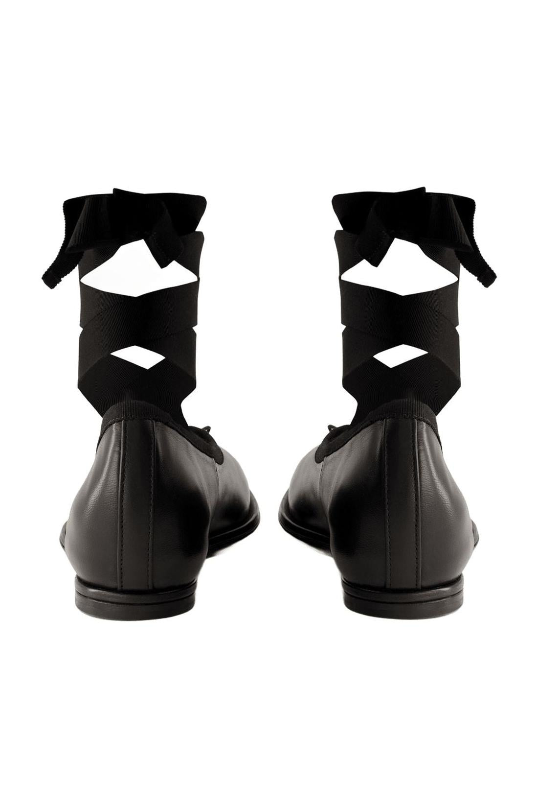 Heart Toe Ballerinas - Simone Rocha - Leather - Black