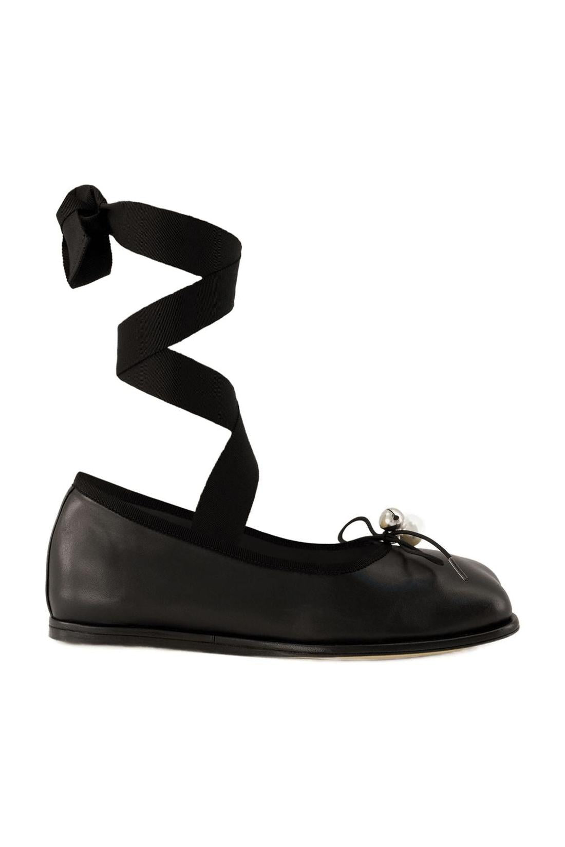 Heart Toe Ballerinas - Simone Rocha - Leather - Black