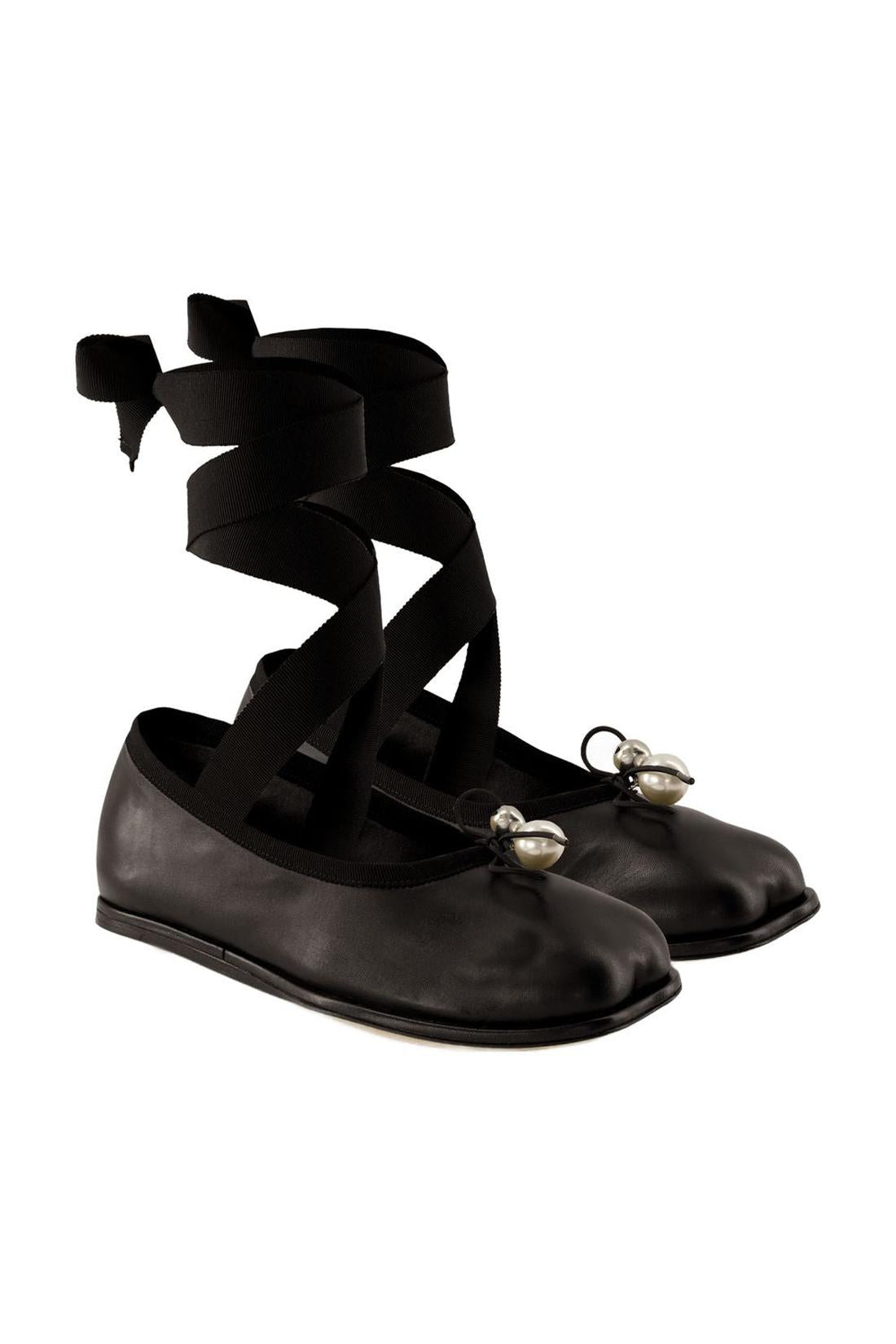 Heart Toe Ballerinas - Simone Rocha - Leather - Black