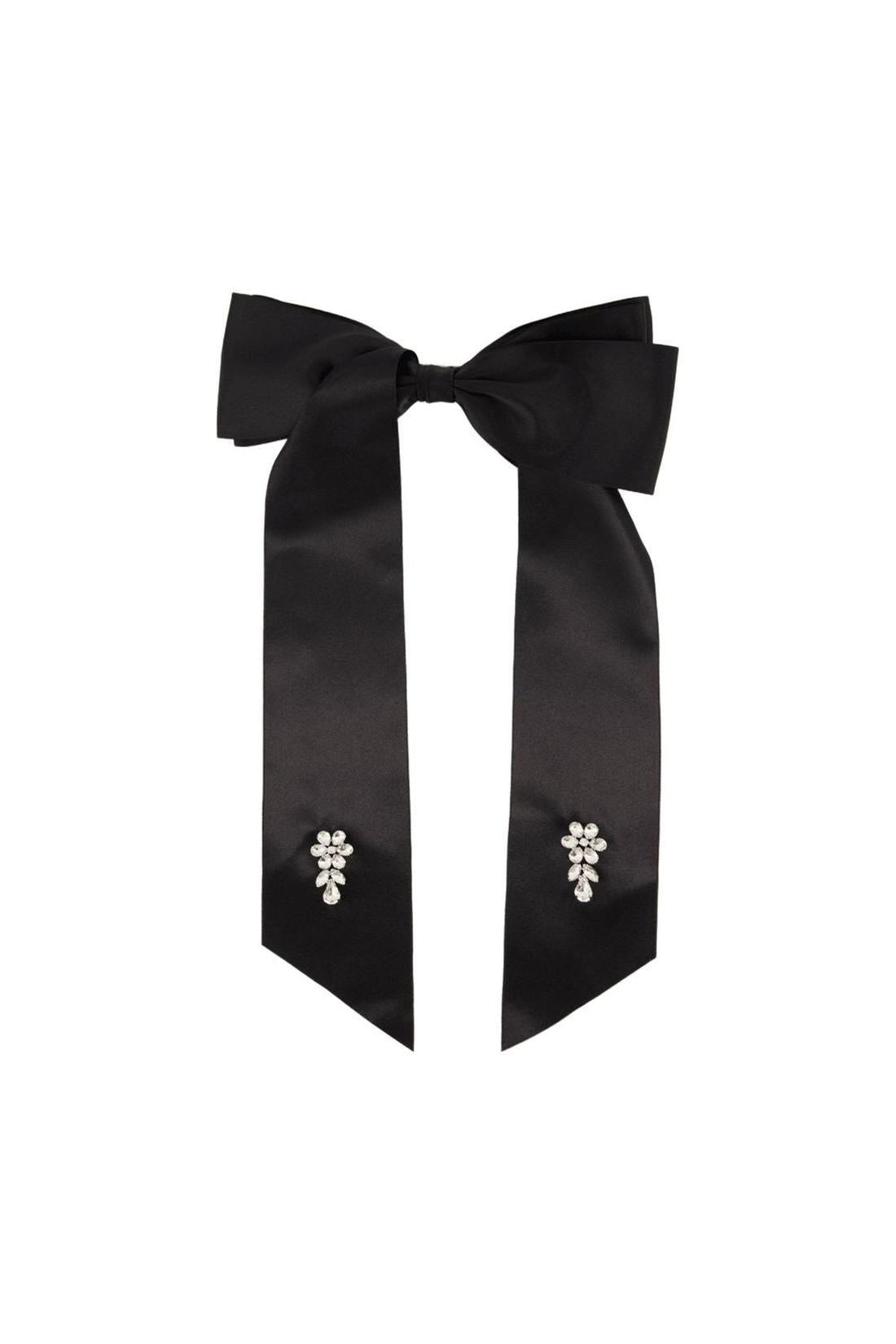 Flower Bow Hair Clips - Simone Rocha - Polyester - Black
