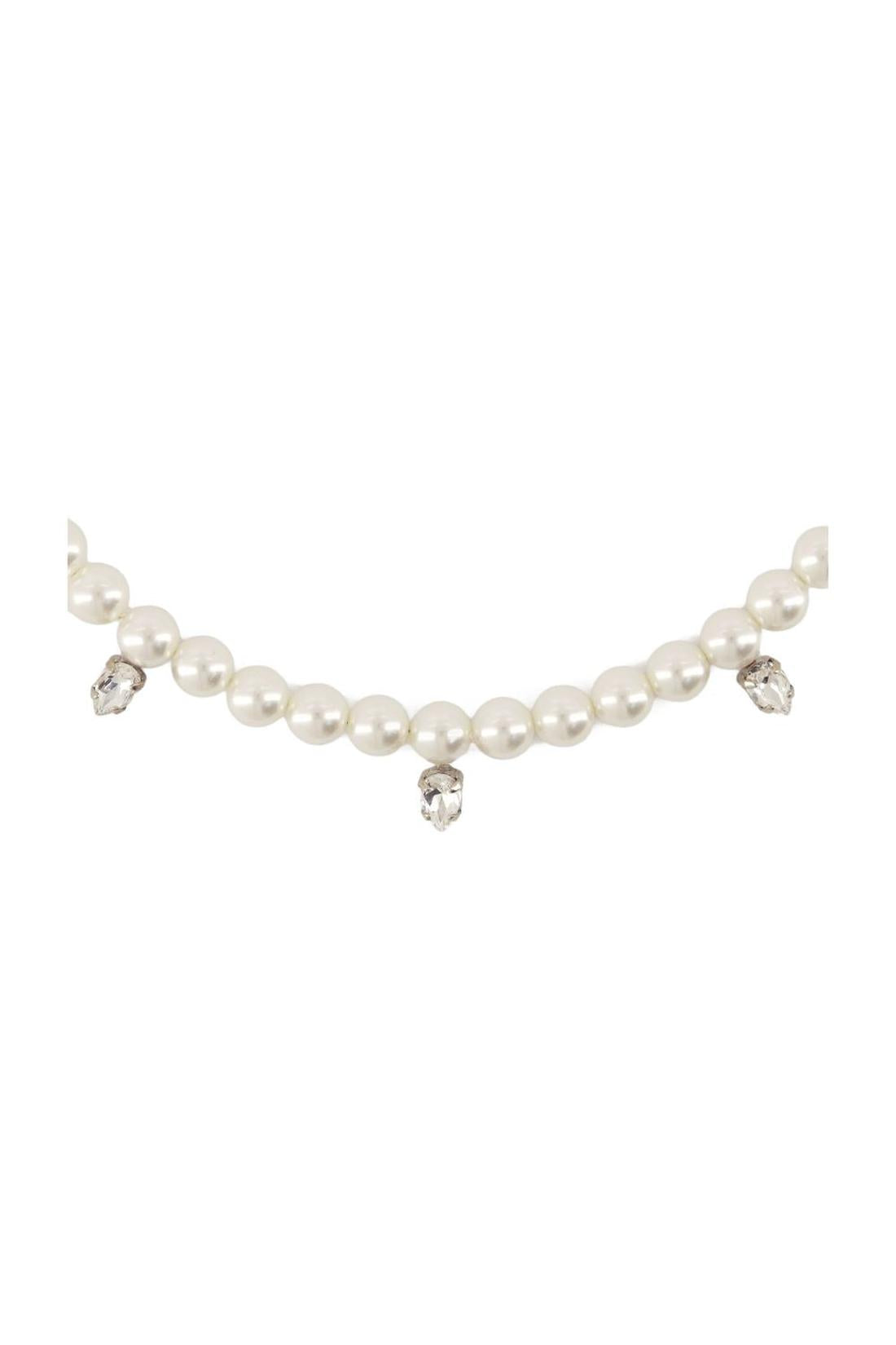 Pearl &amp; Crystal Dagger Necklace - Simone Rocha - Pearl - Beige