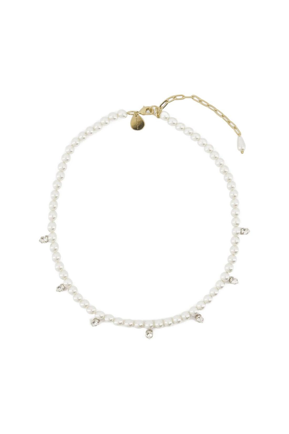 Pearl &amp; Crystal Dagger Necklace - Simone Rocha - Pearl - Beige