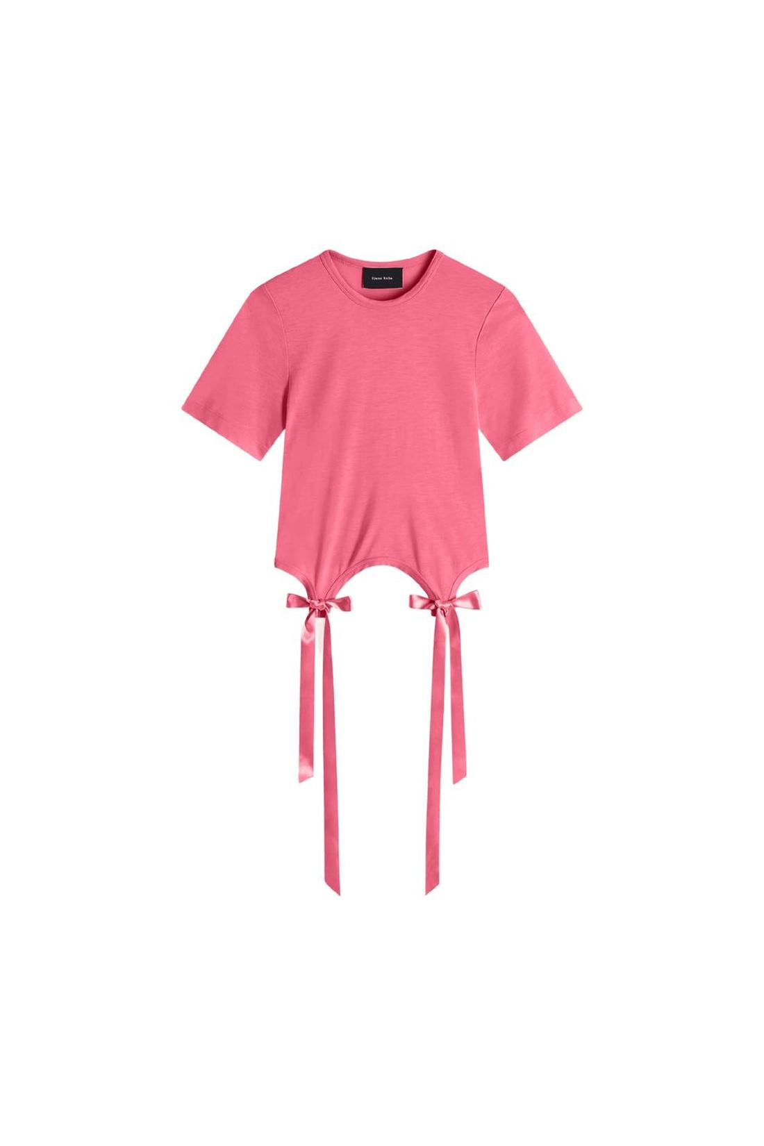 T-shirt with bow - Simone Rocha - Cotton - Light pink