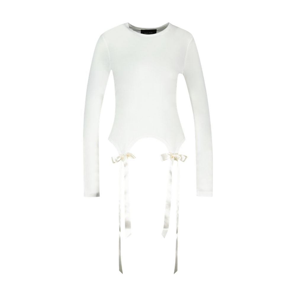 T-Shirt Bow Tail Easy mit langen Ärmeln – Simone Rocha – Synthetik – Elfenbein