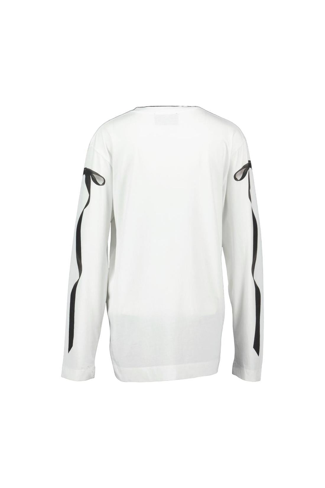 Simone Rocha-Bow Tail T-Shirt - Simone Rocha - Baumwolle - Weiß-Shirts-Black-Deal-Outlet-by-ARCHIVIST