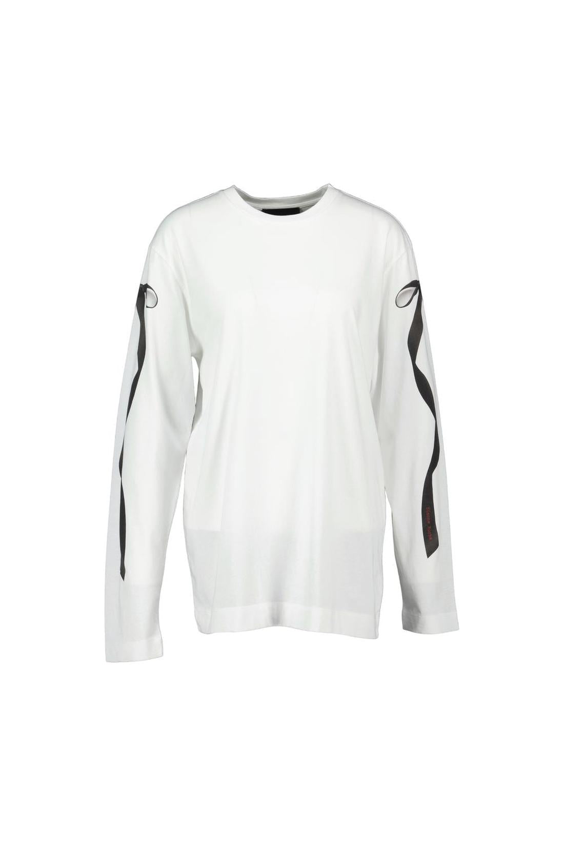 Simone Rocha-Bow Tail T-Shirt - Simone Rocha - Baumwolle - Weiß-Shirts-Black-Deal-Outlet-by-ARCHIVIST