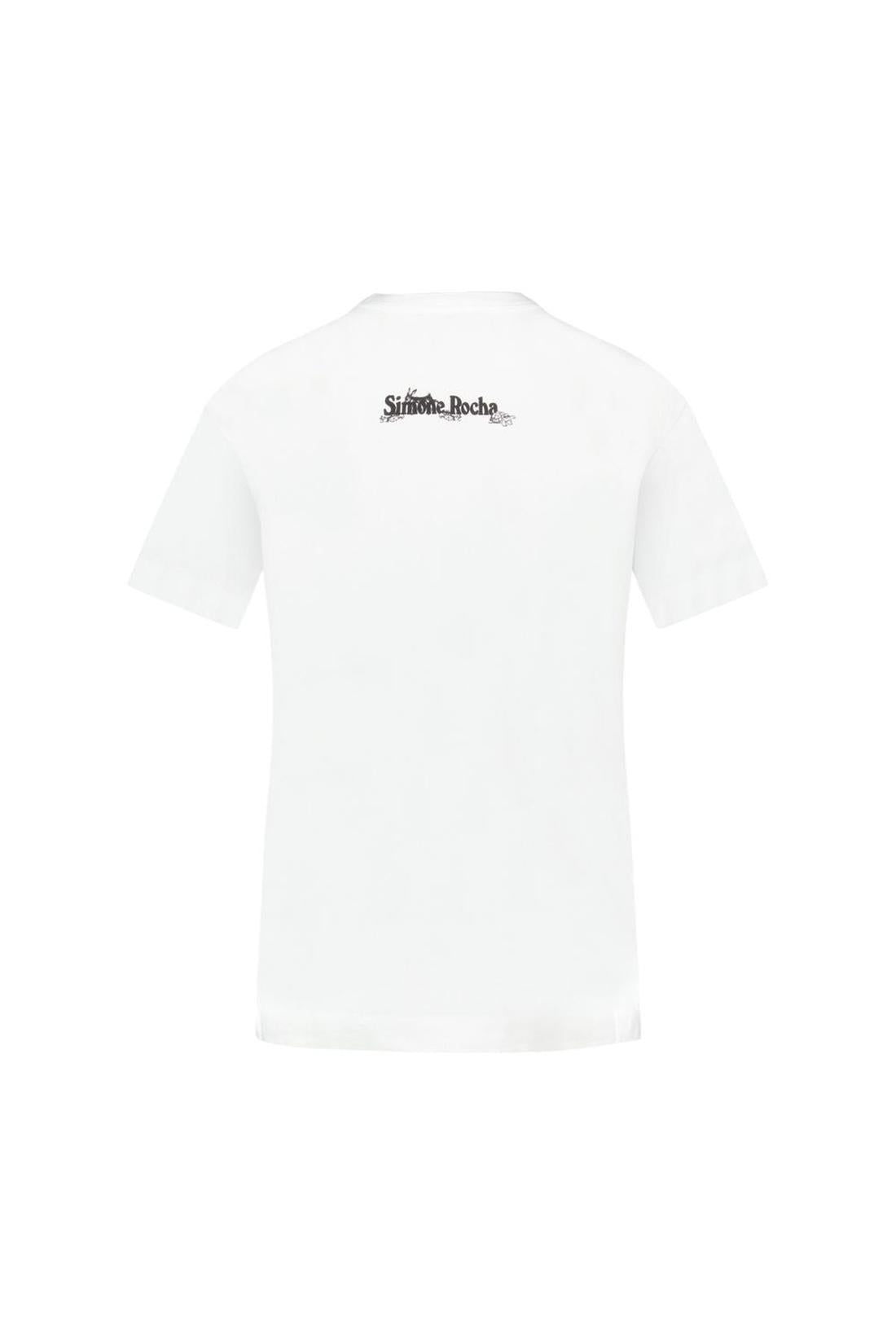 Simone Rocha-Hare Illustration T-Shirt - Simone Rocha - Baumwolle - Weiß-Shirts-Black-Deal-Outlet-by-ARCHIVIST