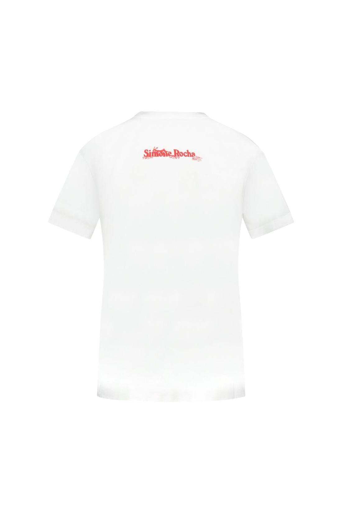 Simone Rocha-Hare Illustration T-Shirt - Simone Rocha - Baumwolle - Weiß-Shirts-Black-Deal-Outlet-by-ARCHIVIST