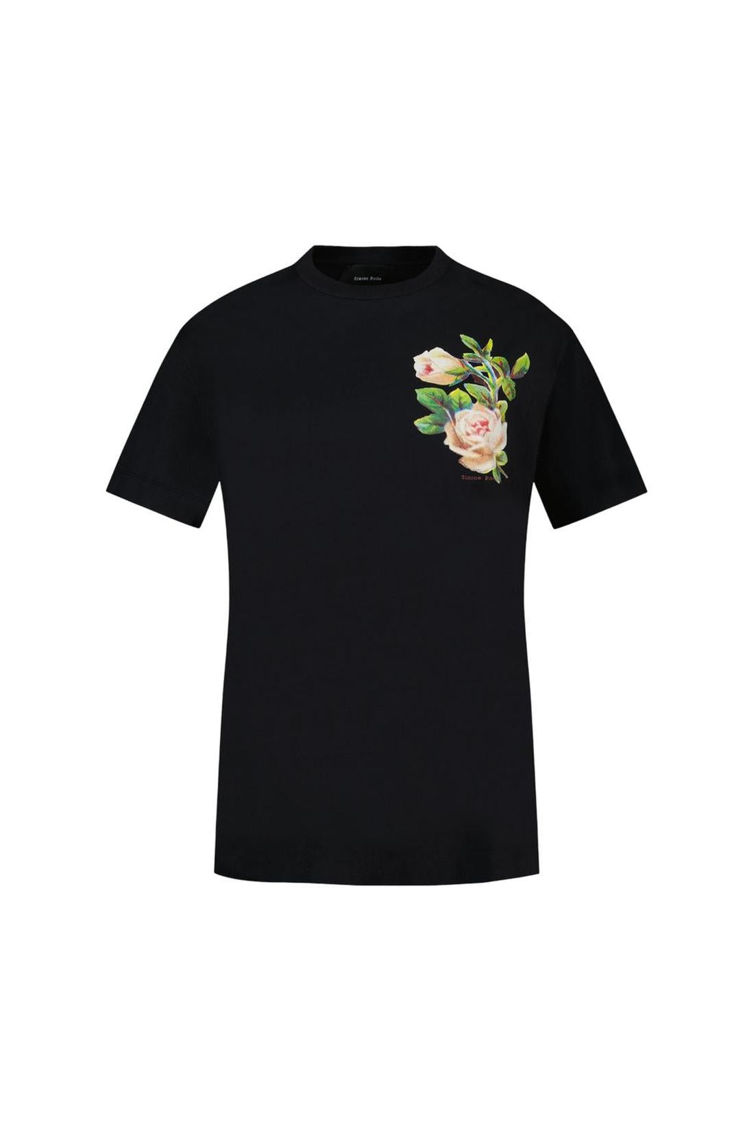 Simone Rocha-Rose Banquet T-Shirt - Simone Rocha - Baumwolle - Schwarz-Shirts-Black-Deal-Outlet-by-ARCHIVIST