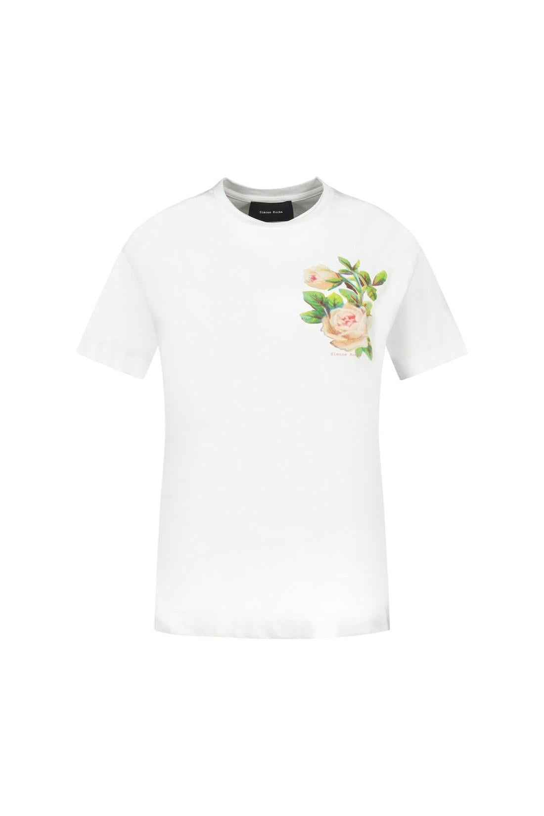 Simone Rocha-Pink Banquet T-Shirt - Simone Rocha - Baumwolle - Weiß-Shirts-Black-Deal-Outlet-by-ARCHIVIST