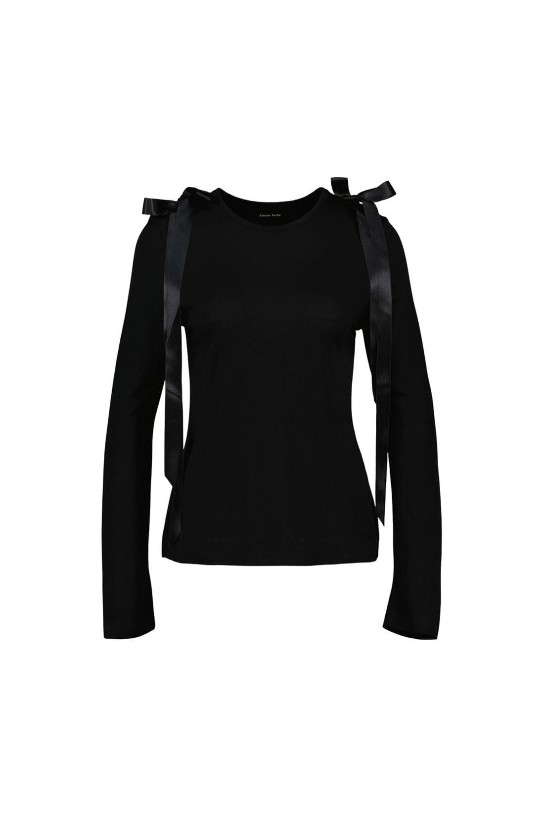 Bow Tail T-Shirt - Simone Rocha - Synthetik - Schwarz-Shirts-Simone Rocha-XS-black-ARCHIVIST