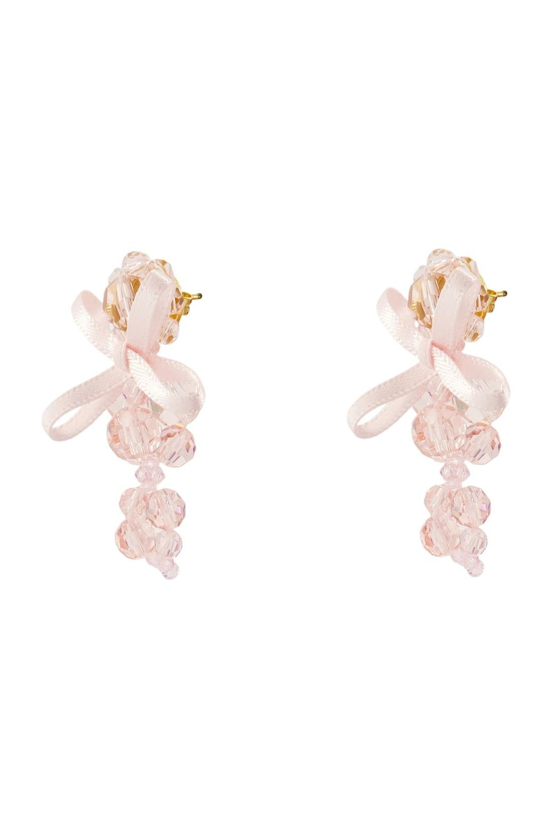 Simone Rocha-Petite Bow Ohrringe - Simone Rocha - Crystal - Pink-Schmuck-Black-Deal-Outlet-by-ARCHIVIST