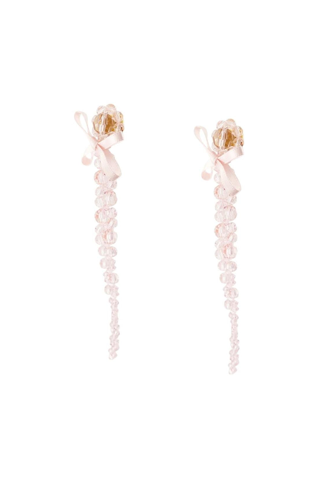 Simone Rocha-Petite Bow Drip Ohrringe - Simone Rocha - Crystal - Pink-Schmuck-Black-Deal-Outlet-by-ARCHIVIST