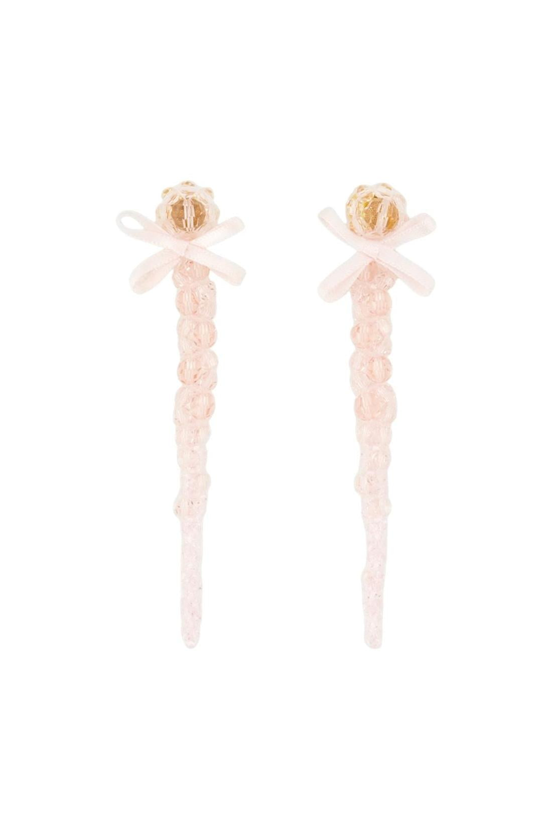 Simone Rocha-Petite Bow Drip Ohrringe - Simone Rocha - Crystal - Pink-Schmuck-Black-Deal-Outlet-by-ARCHIVIST