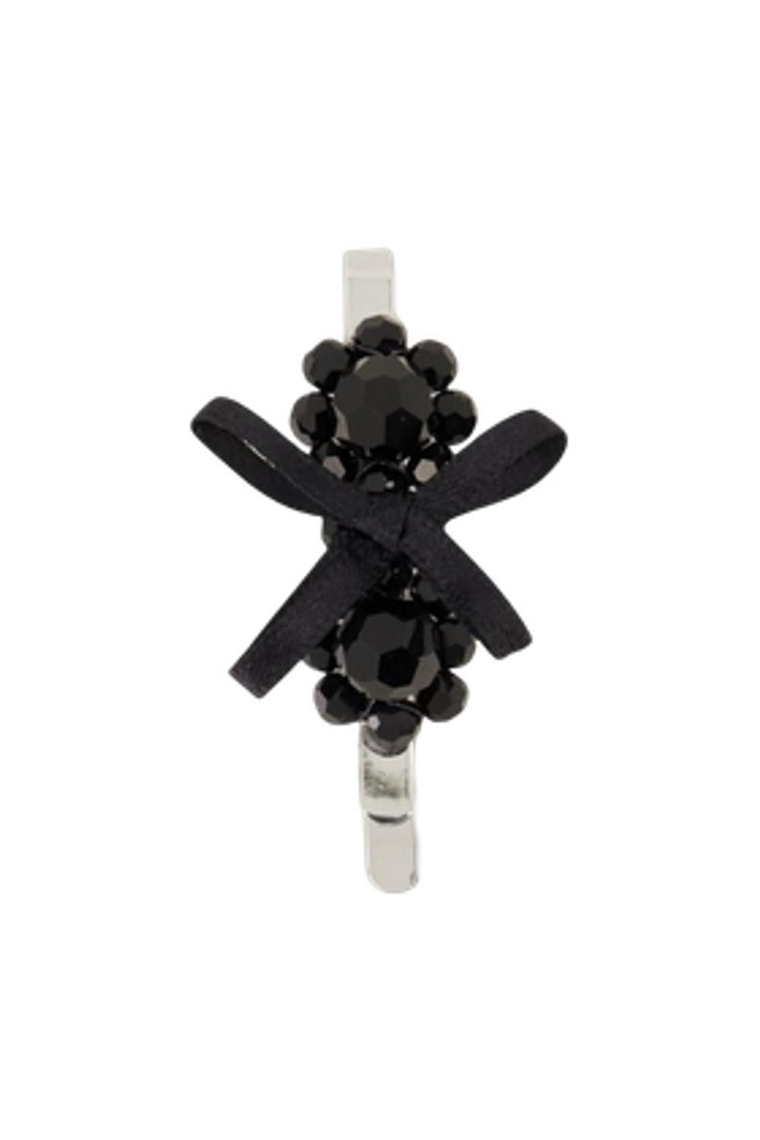 Simone Rocha-Haarspangen Petite Bow Mini Flower - Simone Rocha - Crystal - Schwarz-Outdoor-Black-Deal-Outlet-by-ARCHIVIST