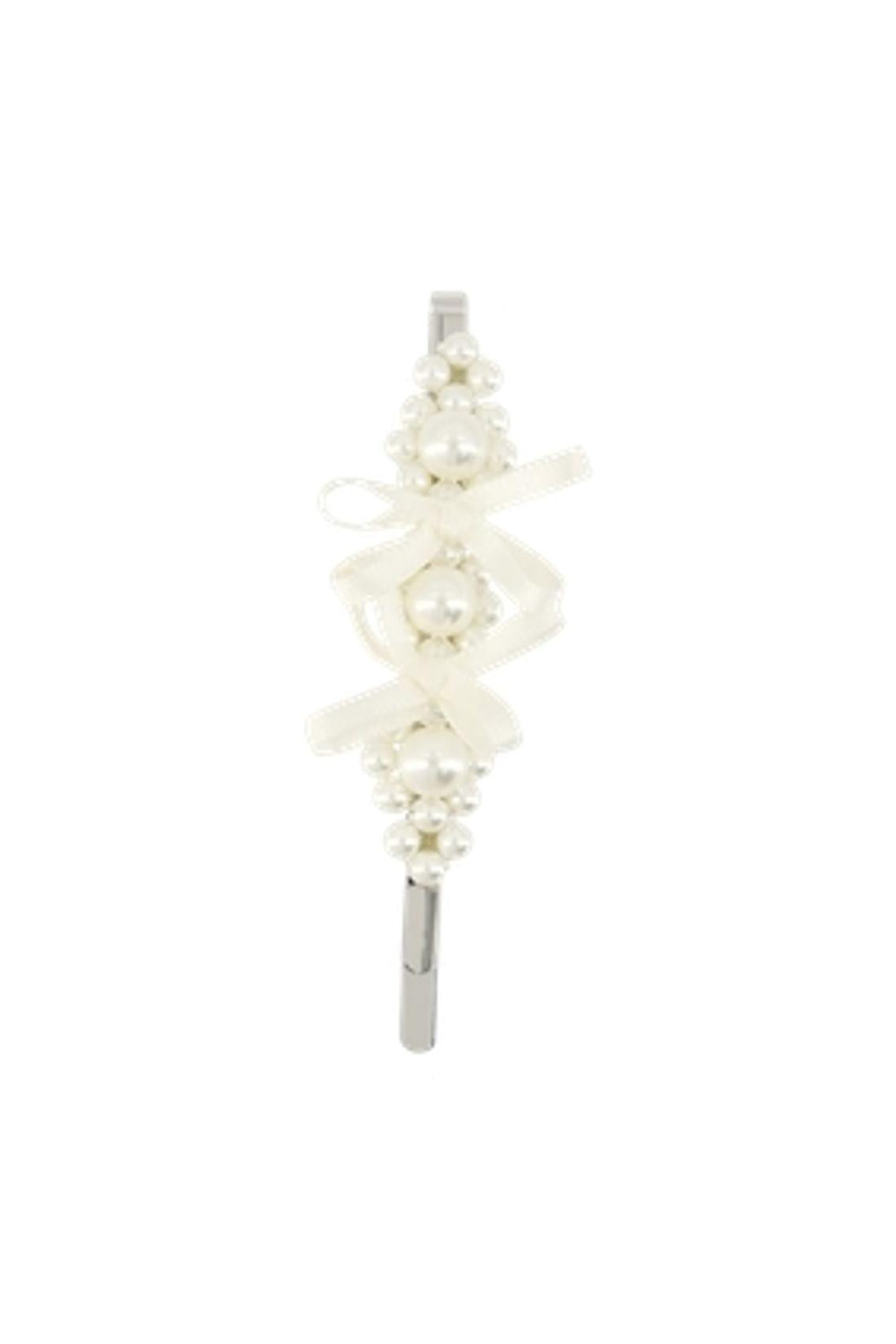 Simone Rocha-Haarspangen Petite Bow - Simone Rocha - Perle - Weiß-Outdoor-Black-Deal-Outlet-by-ARCHIVIST