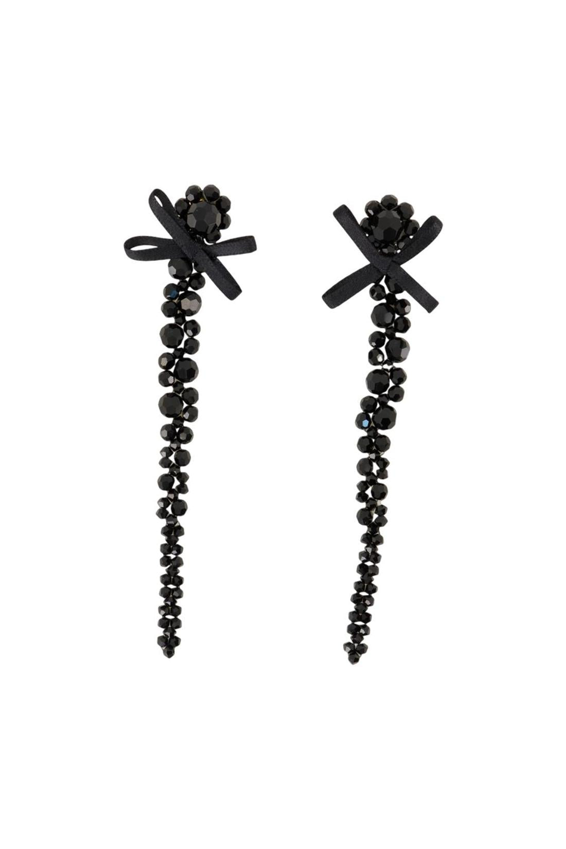 Simone Rocha-Petite Bow Drip Ohrringe - Simone Rocha - Crystal - Schwarz-Schmuck-Black-Deal-Outlet-by-ARCHIVIST