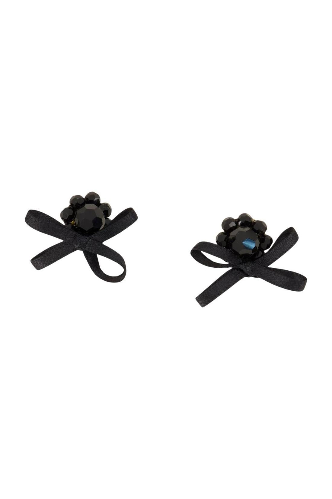 Simone Rocha-Petite Daisy Ohrringe - Simone Rocha - Crystal - Schwarz-Schmuck-Black-Deal-Outlet-by-ARCHIVIST