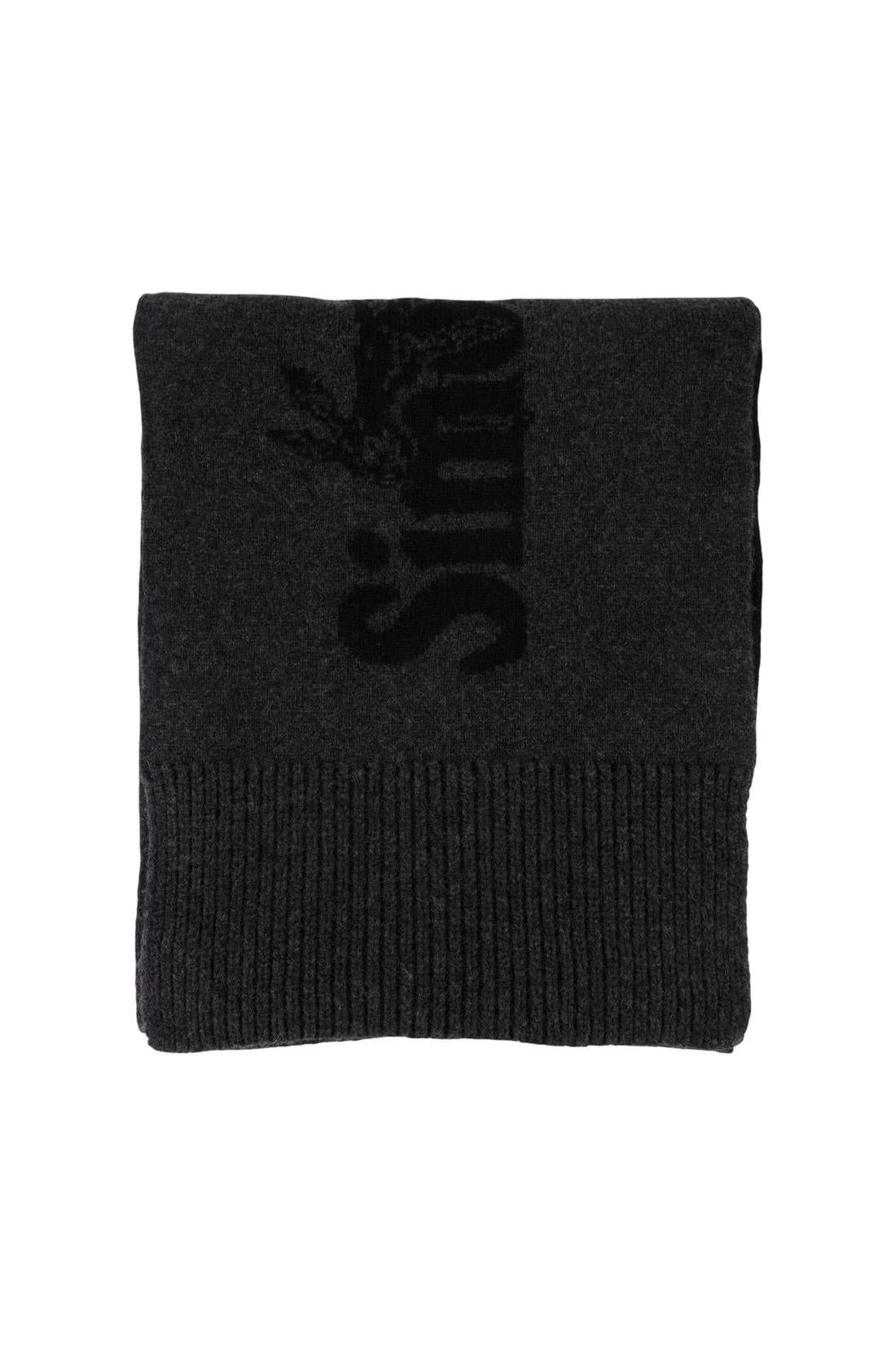 Simone Rocha-Logo-Schal - Simone Rocha - Wolle - Schwarz-Outdoor-Black-Deal-Outlet-by-ARCHIVIST