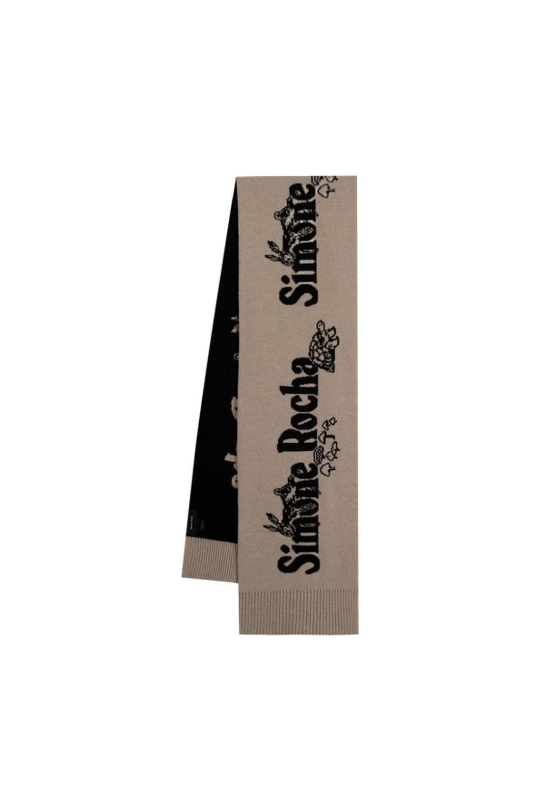 Simone Rocha-Logo-Schal - Simone Rocha - Wolle - Beige-Outdoor-Black-Deal-Outlet-by-ARCHIVIST