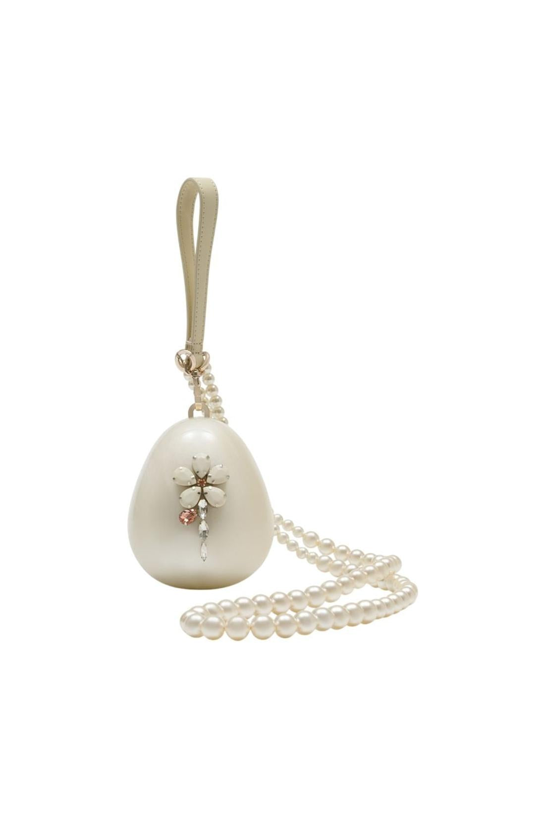 Pearl Egg Schultertasche - Simone Rocha - Kunstleder - Elfenbeinfarben-Taschen-Simone Rocha-One size-ivory-ARCHIVIST