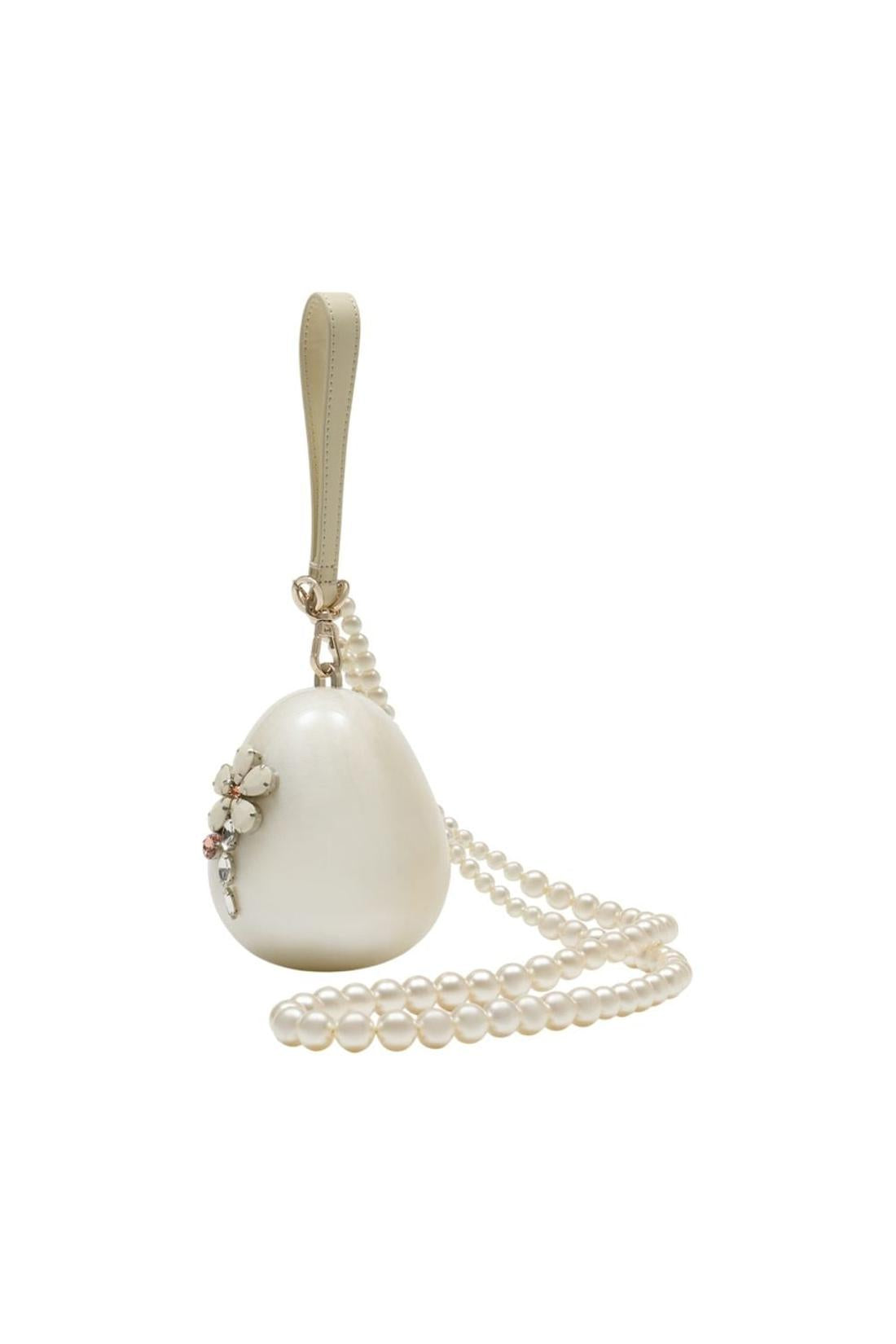 Pearl Egg Schultertasche - Simone Rocha - Kunstleder - Elfenbeinfarben-Taschen-Simone Rocha-ARCHIVIST