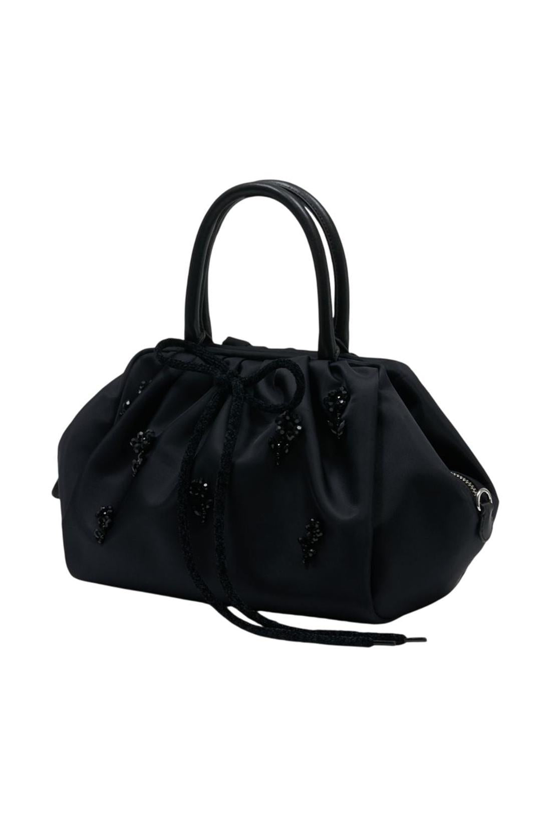 Gathered Top Handle Tasche - Simone Rocha - Synthetik - Schwarz
