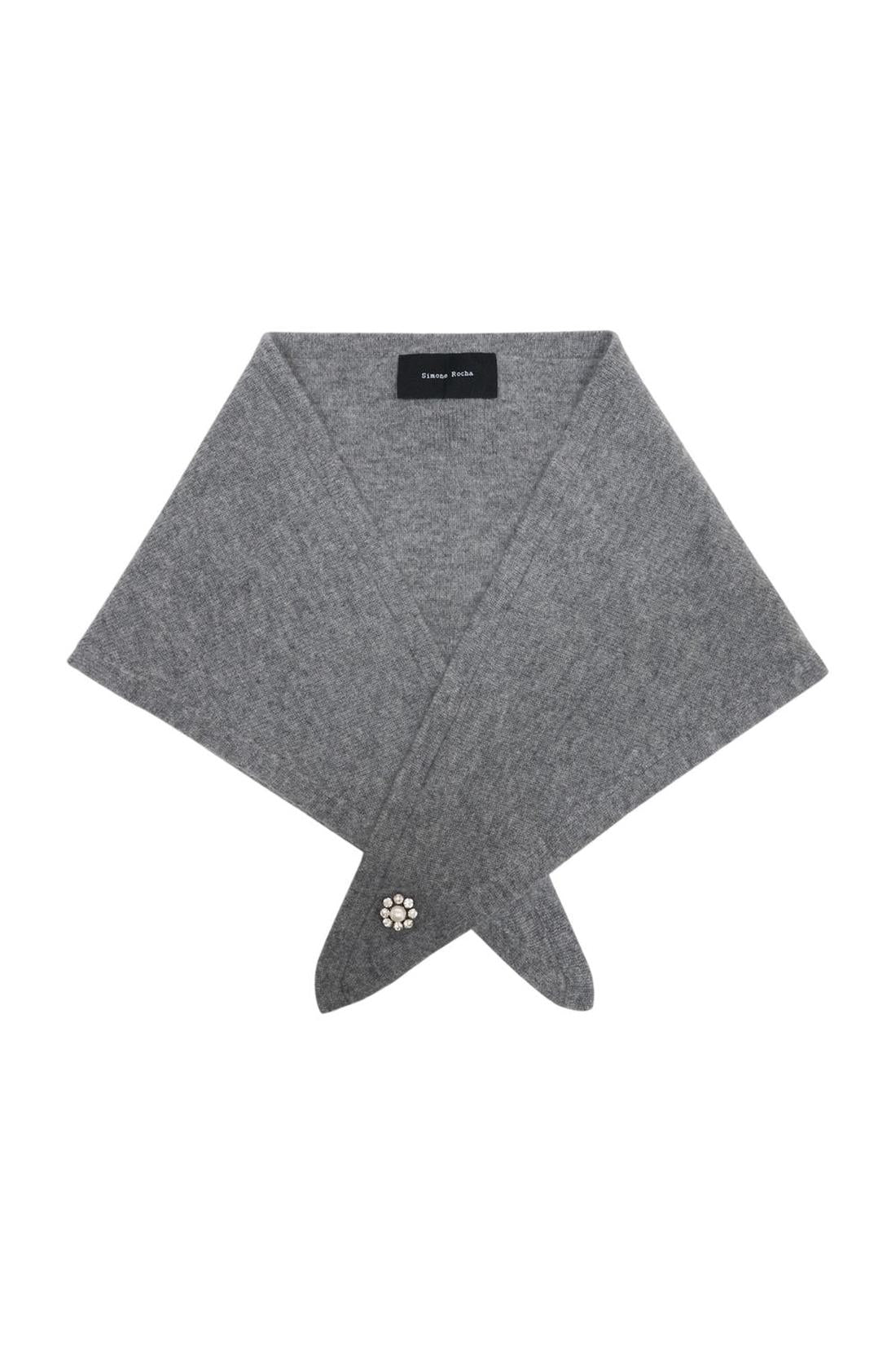 Cashmere Neckerchief W/ Emb Schal - Simone Rocha - Kaschmir - Grau