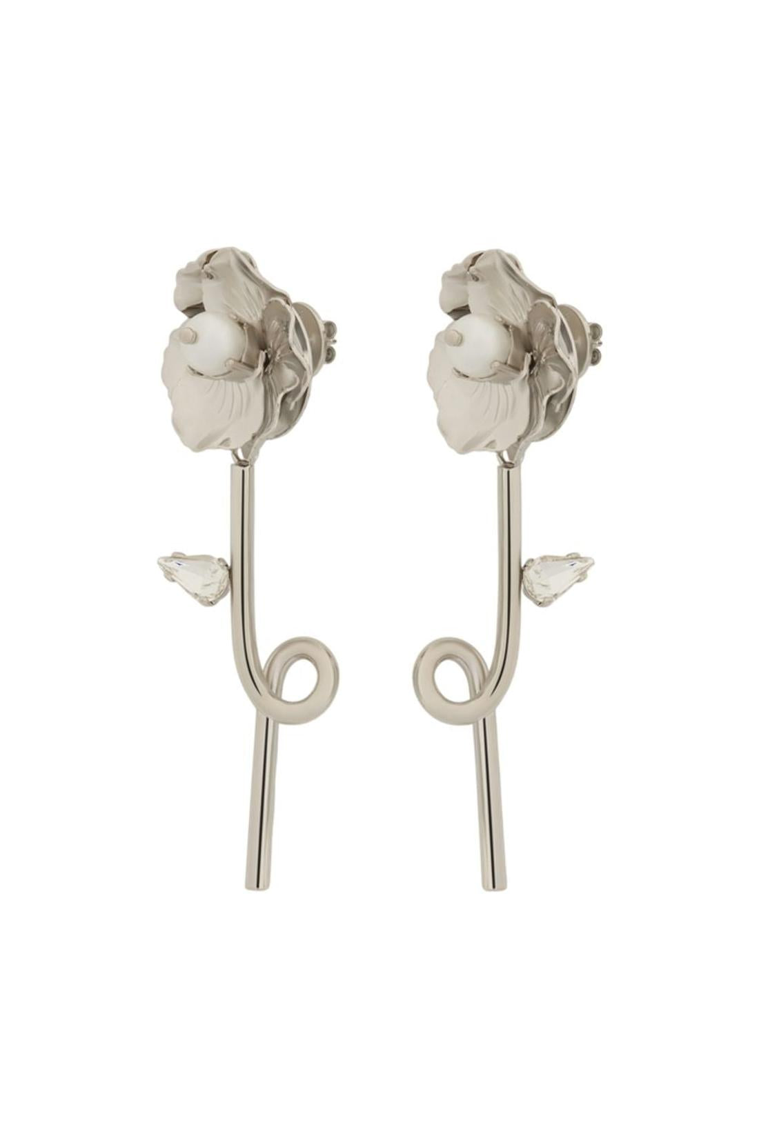 Blooming Poppy Ohrringe - Simone Rocha - Metall - Silber