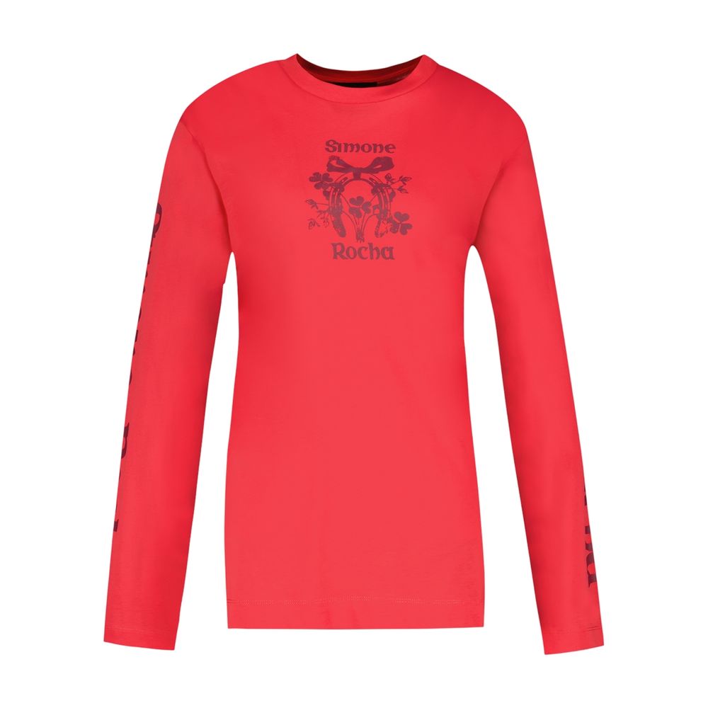 T-Shirt „Coming Up Roses“ – Simone Rocha – Baumwolle – Rot
