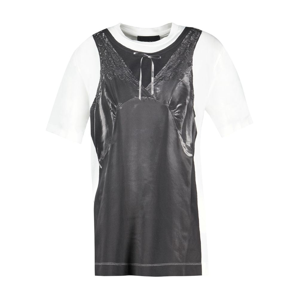 T-Shirt mit Patchwork-Optik – Simone Rocha – Baumwolle – Weiß/Schwarz