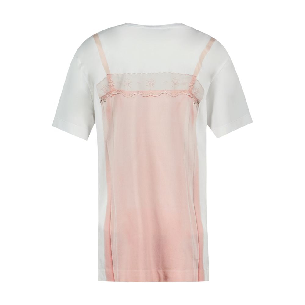 T-Shirt-Slip-Kleid im Trompe-l'œil-Stil – Simone Rocha – Baumwolle – Weiß