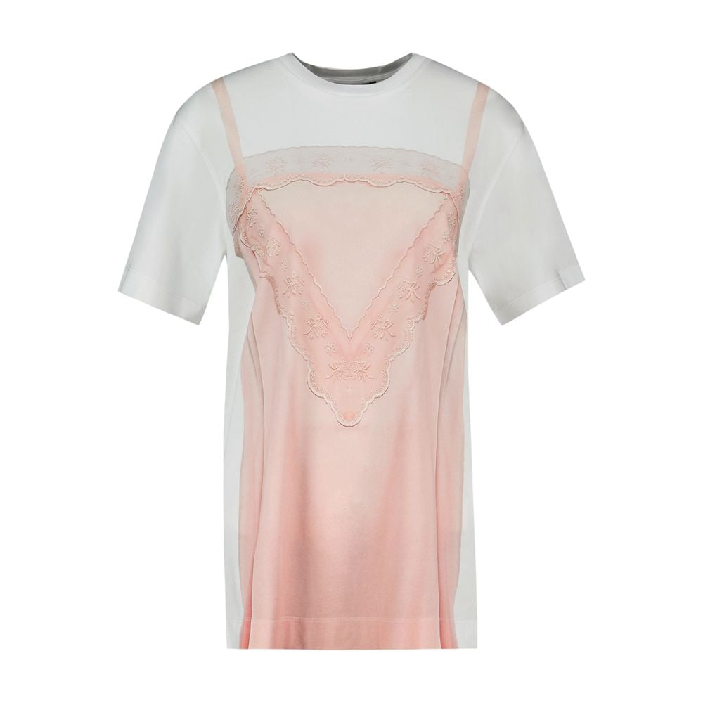 T-Shirt-Slip-Kleid im Trompe-l'œil-Stil – Simone Rocha – Baumwolle – Weiß