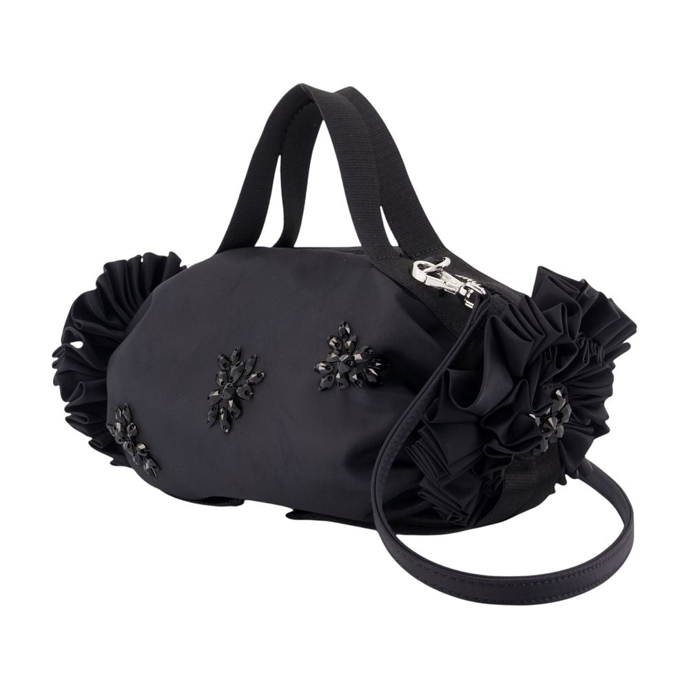 Mini-Handtasche mit doppelter Schleife – Simone Rocha – Nylon – Schwarz