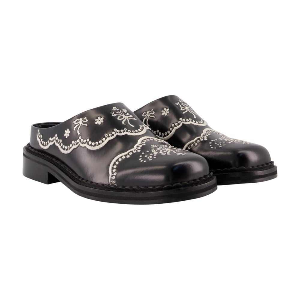 Sandalen „Floral Lace“ – Simone Rocha – Leder – Schwarz