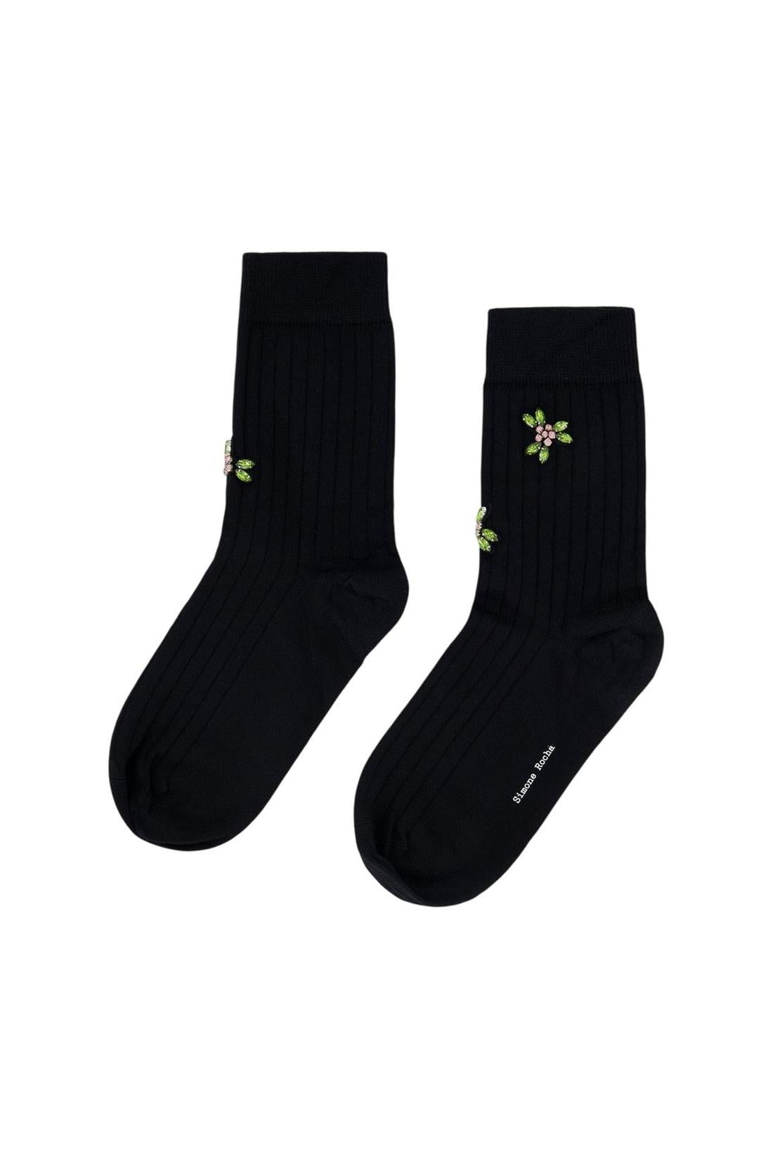 Merino-Söckchen – Simone Rocha – Seide – Schwarz