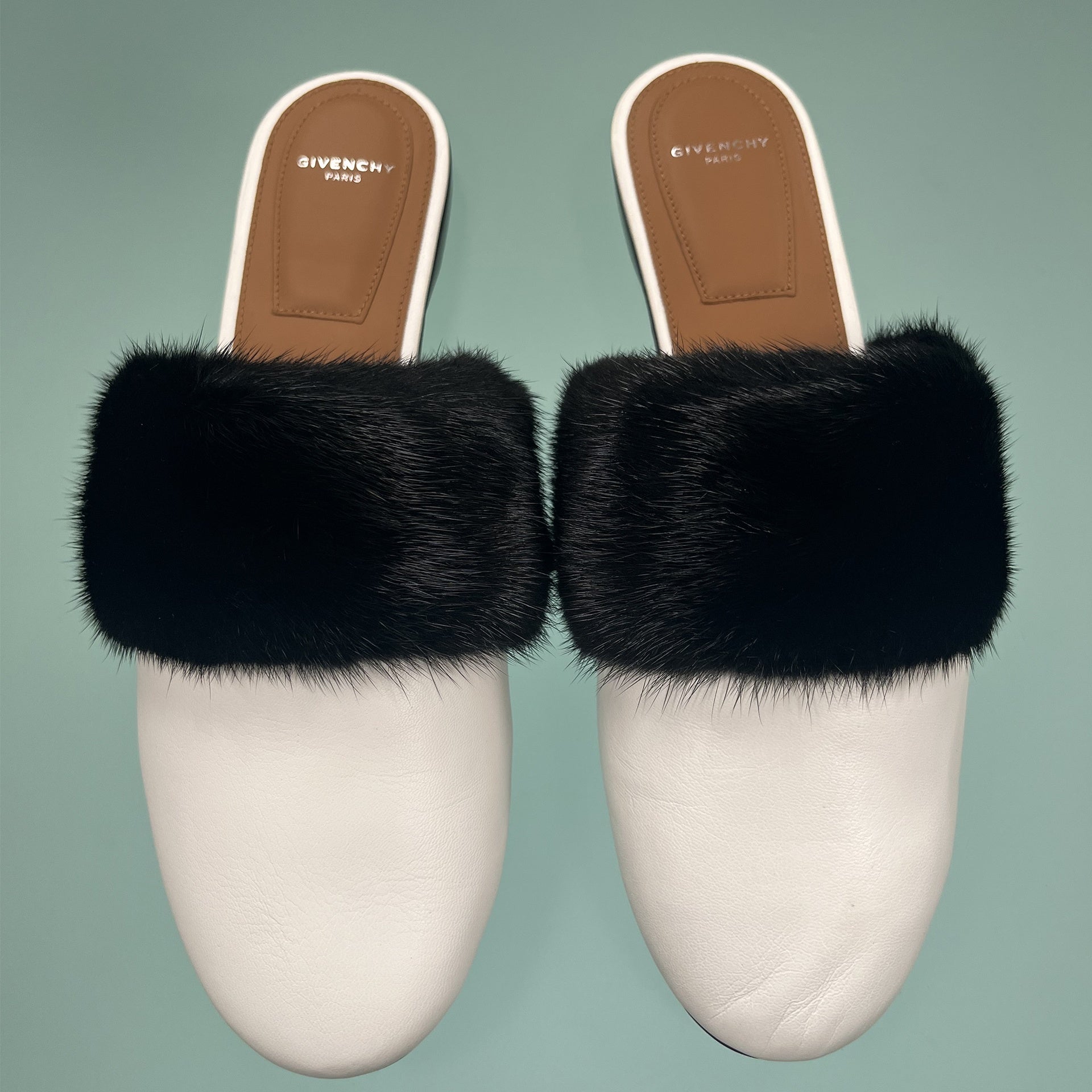 Givenchy-Givenchy Bedford Fur Trim Mules-WOMEN SHOES-Black-Deal-Outlet-by-ARCHIVIST